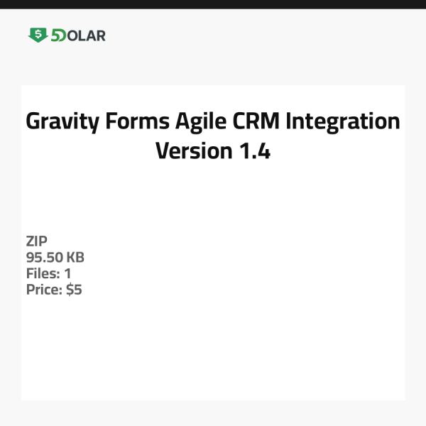 Gravity Forms Agile CRM Integration - Version 1.4