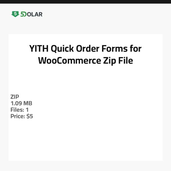 نماذج الطلب السريع YITH لـ WooCommerce - ملف مضغوط