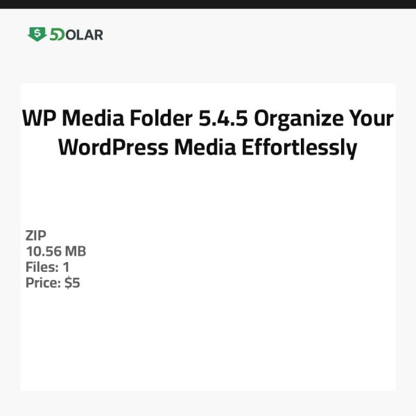 WP Media Folder 5.4.5 - نظم وسائط ووردبريس الخاصة بك بسهولة
