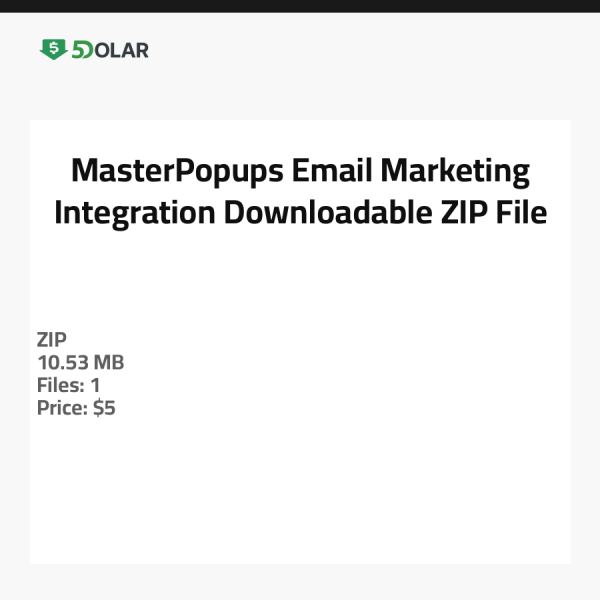 MasterPopups Email Marketing Integration - Downloadable ZIP File