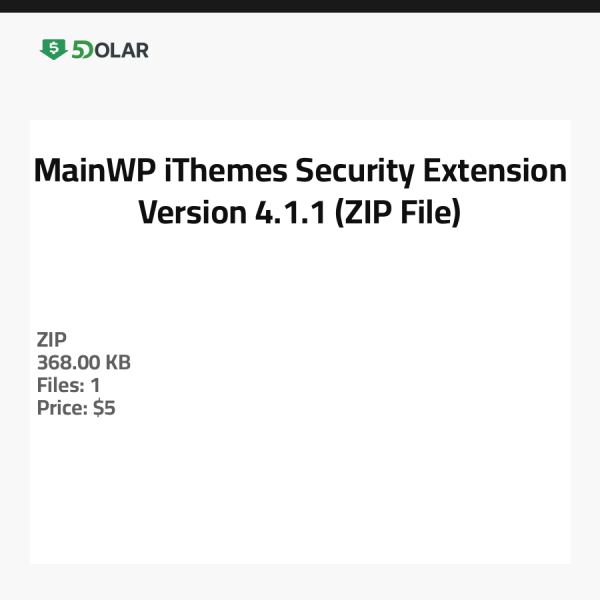 MainWP iThemes Security Extension - الإصدار 4.1.1 (ملف ZIP)