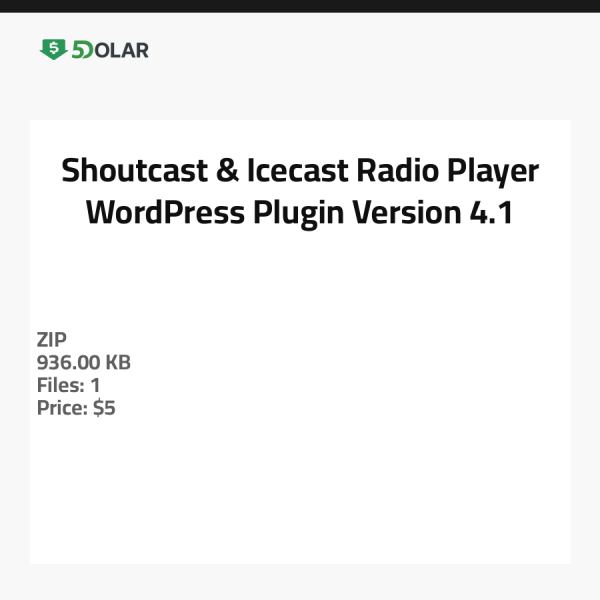 Shoutcast & Icecast Radio Player WordPress Plugin - Version 4.1