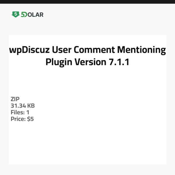wpDiscuz Benutzerkommentar Erwähnungs-Plugin - Version 7.1.1