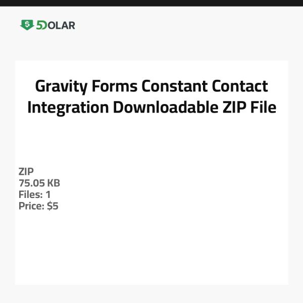 Gravity Forms Constant Contact Integration - Herunterladbare ZIP-Datei