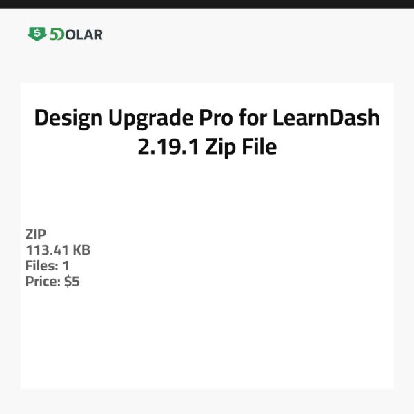 Design Upgrade Pro for LearnDash 2.19.1 - Zip File