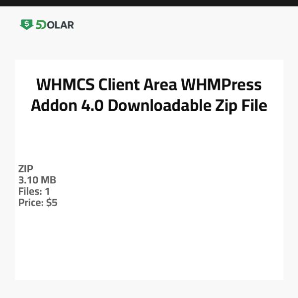 منطقة عملاء WHMCS - إضافة WHMPress 4.0 - ملف مضغوط قابل للتنزيل