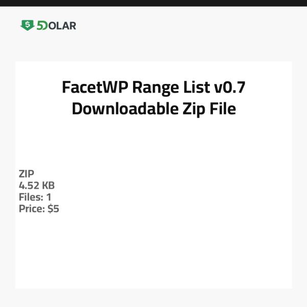 قائمة نطاقات FacetWP v0.7 - ملف مضغوط قابل للتنزيل