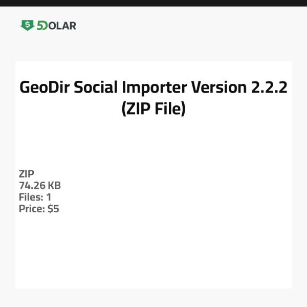 GeoDir Social Importer - الإصدار 2.2.2 (ملف ZIP)
