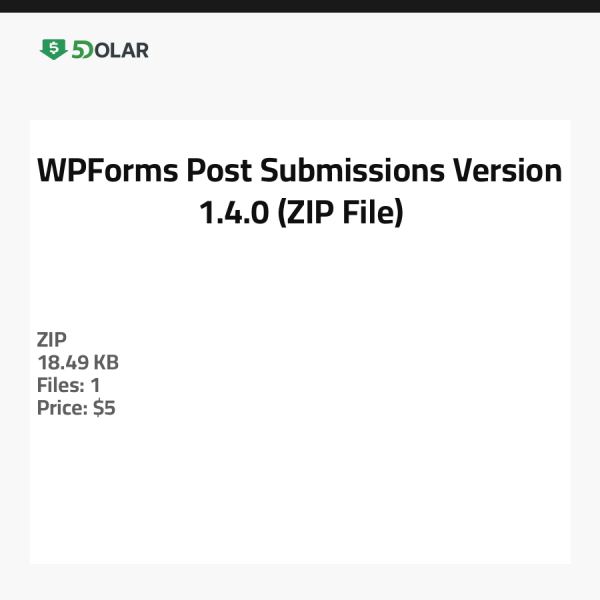 WPForms Post Submissions - النسخة 1.4.0 (ملف ZIP)