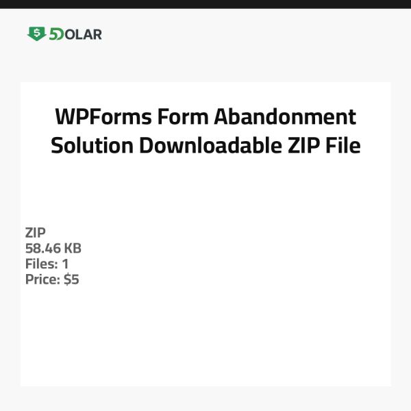 حل تخلي نموذج WPForms - ملف ZIP قابل للتنزيل