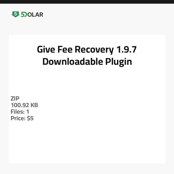 Give Fee Recovery 1.9.7 - Herunterladbares Plugin