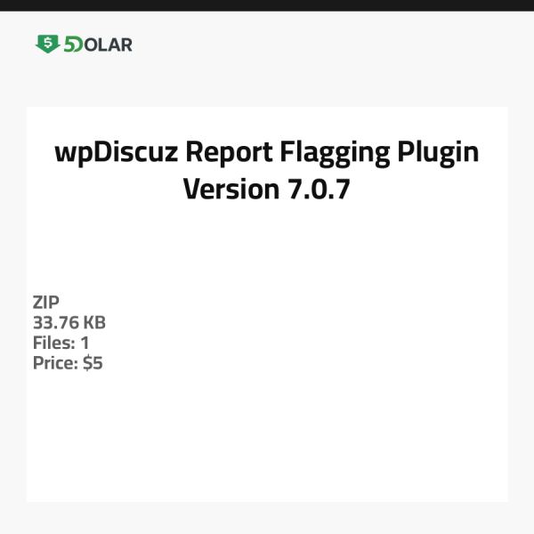 wpDiscuz Report Flagging Plugin - Version 7.0.7