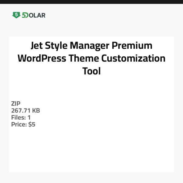 Jet Style Manager - Premium WordPress-Theme-Anpassungstool