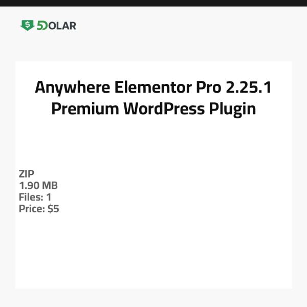 Anywhere Elementor Pro 2.25.1 - Premium WordPress Plugin