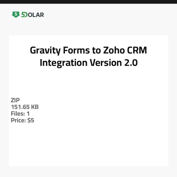 Gravity Forms zu Zoho CRM Integration - Version 2.0