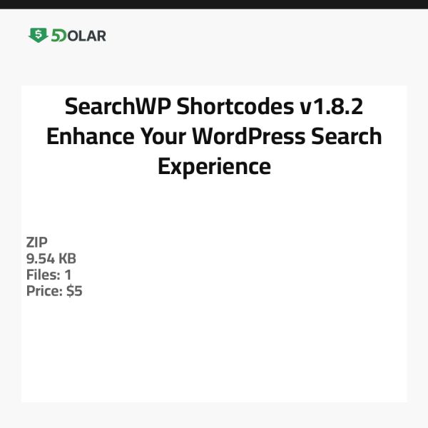 SearchWP Shortcodes v1.8.2 - عزز تجربة البحث في ووردبريس الخاصة بك