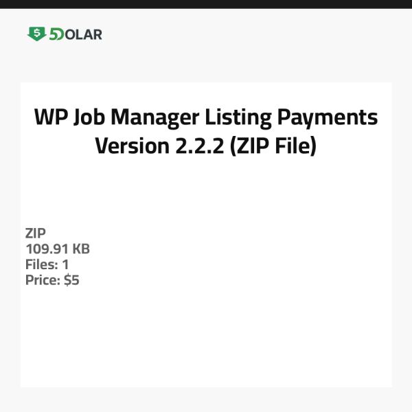 مدفوعات قائمة WP Job Manager - الإصدار 2.2.2 (ملف ZIP)