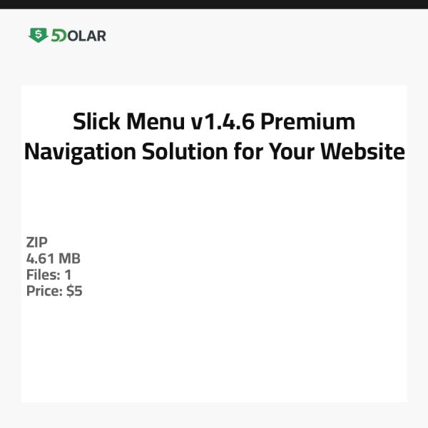 Slick Menu v1.4.6 - Premium-Navigationslösung für Ihre Website