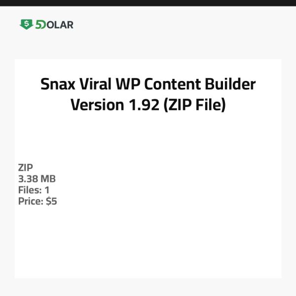 منشئ محتوى Snax Viral WP - الإصدار 1.92 (ملف ZIP)
