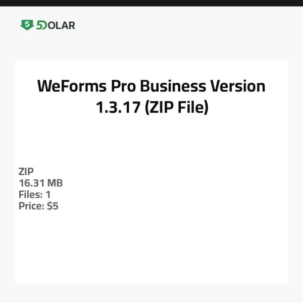 WeForms Pro Business - النسخة 1.3.17 (ملف ZIP)
