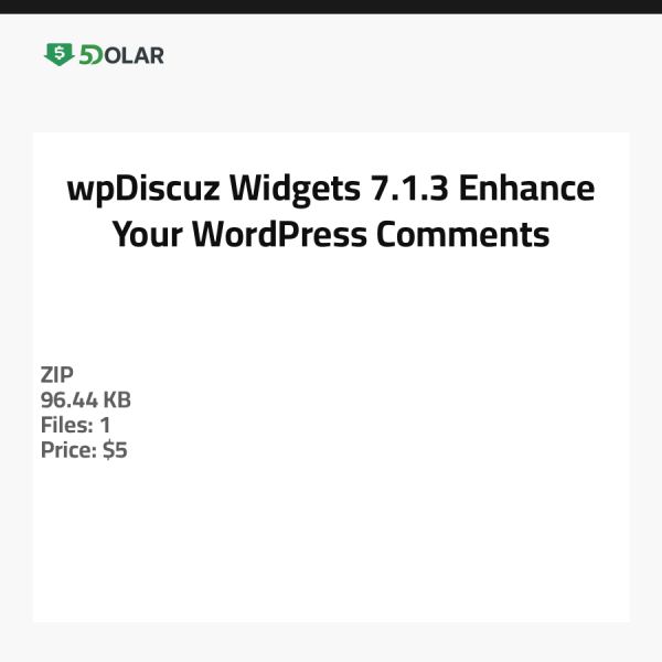 wpDiscuz Widgets 7.1.3 - عزز تعليقات ووردبريس الخاصة بك