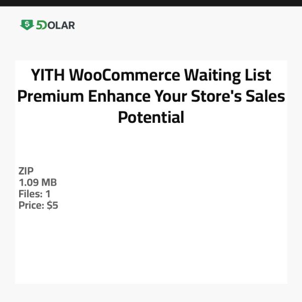 YITH WooCommerce Waiting List Premium - عزز إمكانيات مبيعات متجرك
