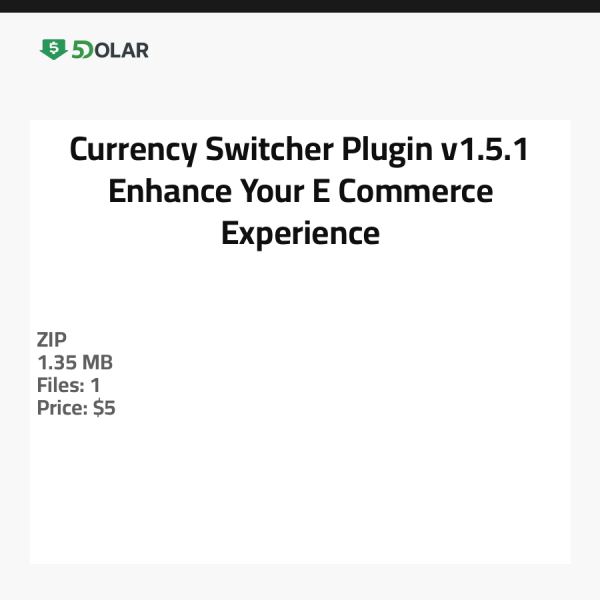 Währungsumschalter-Plugin v1.5.1 - Verbessern Sie Ihr E-Commerce-Erlebnis