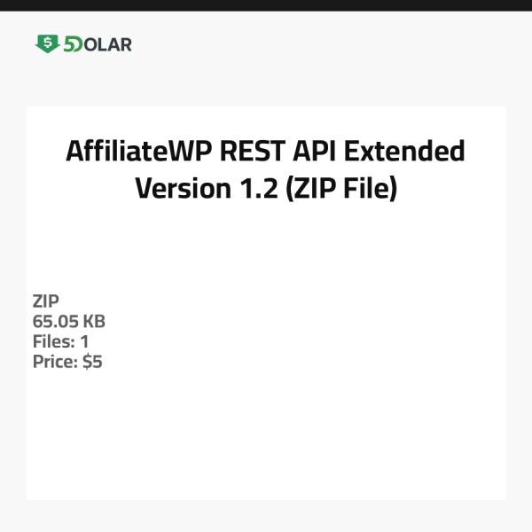 AffiliateWP REST API Extended - النسخة 1.2 (ملف ZIP)