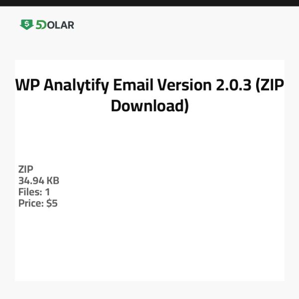 WP Analytify Email - Version 2.0.3 (ZIP-Download)