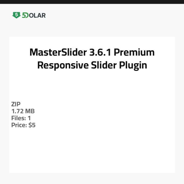 MasterSlider 3.6.1 - Premium Responsives Slider-Plugin