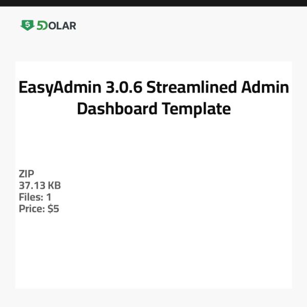 EasyAdmin 3.0.6 - Optimierte Admin-Dashboard-Vorlage