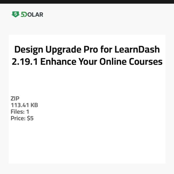 Design Upgrade Pro für LearnDash 2.19.1 - Verbessern Sie Ihre Online-Kurse