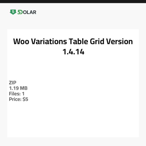 جدول تنويعات Woo - الإصدار 1.4.14