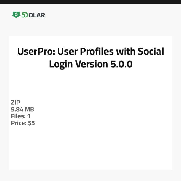 UserPro: Benutzerprofile mit sozialer Anmeldung - Version 5.0.0