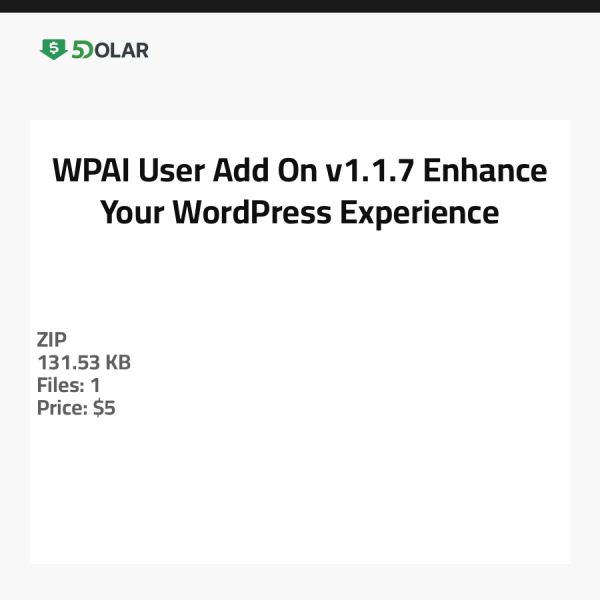 WPAI Benutzererweiterung v1.1.7 - Verbessern Sie Ihr WordPress-Erlebnis