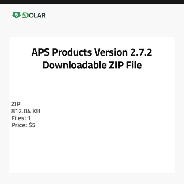 APS Produkte Version 2.7.2 - Herunterladbare ZIP-Datei