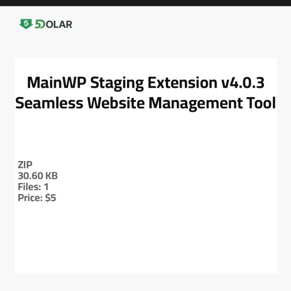 MainWP Staging Extension v4.0.3 - Nahtloses Website-Management-Tool
