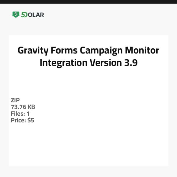 Gravity Forms Campaign Monitor Integration - Version 3.9