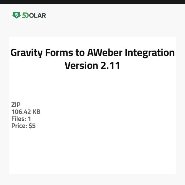 Gravity Forms zu AWeber Integration - Version 2.11