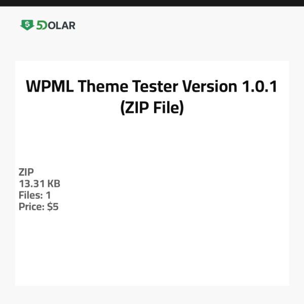 WPML Theme Tester - الإصدار 1.0.1 (ملف ZIP)