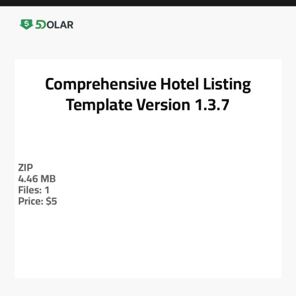 Umfassende Hotelauflistungsvorlage - Version 1.3.7