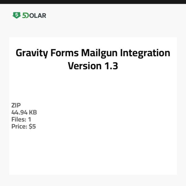 Gravity Forms Mailgun Integration - Version 1.3