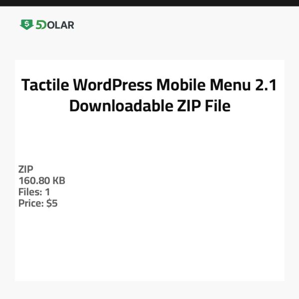 Taktisches WordPress Mobile Menü 2.1 - Downloadbare ZIP-Datei