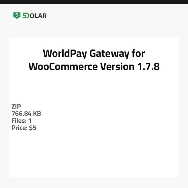 WorldPay Gateway für WooCommerce - Version 1.7.8
