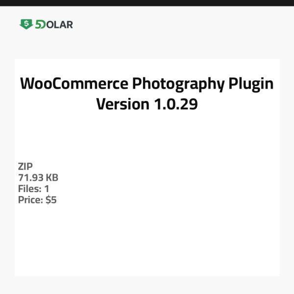 إضافة WooCommerce للتصوير الفوتوغرافي - الإصدار 1.0.29