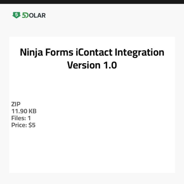 Ninja Forms iContact Integration - Version 1.0