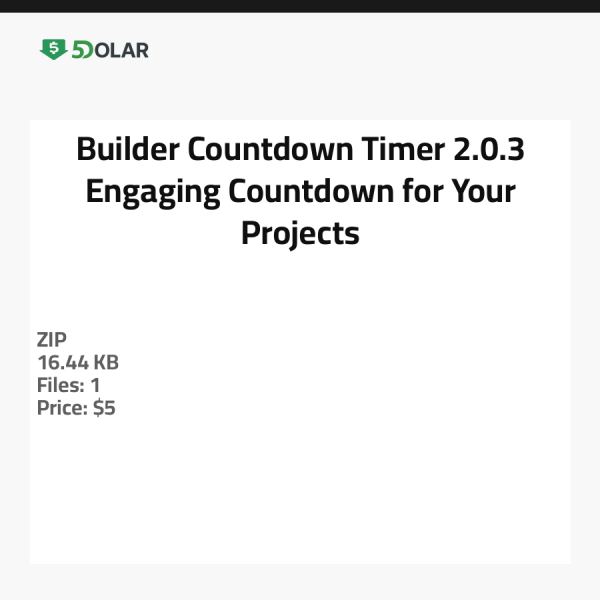 Builder Countdown Timer 2.0.3 - Fesselnder Countdown für Ihre Projekte
