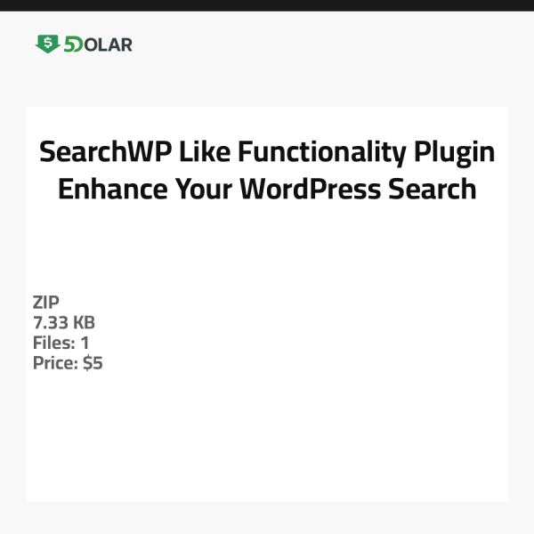 SearchWP-ähnliche Funktionalität Plugin - Verbessern Sie Ihre WordPress-Suche