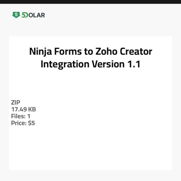 Ninja Forms zu Zoho Creator Integration - Version 1.1