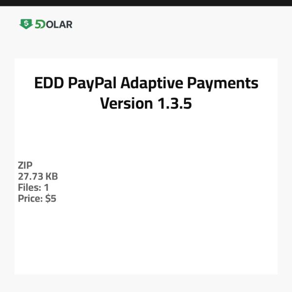 EDD PayPal Adaptive Payments - Version 1.3.5